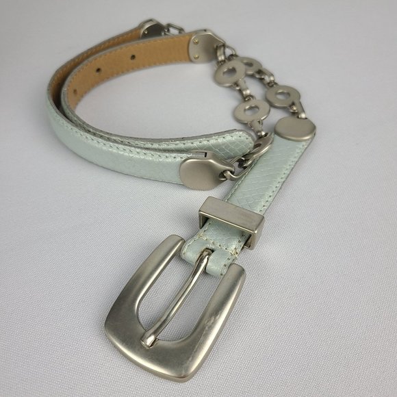 Kudos Leather Silver Metallic Belt Size 26 - Picture 2 of 9